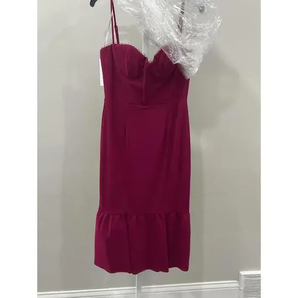 KATIE MAY Soraya Trumpet Midi Dress In Magenta - Picture 6 of 11